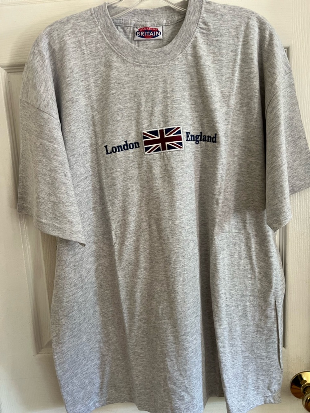 Vintage London England Shirt British Glorious Britain Flag T Embroidered Size XL